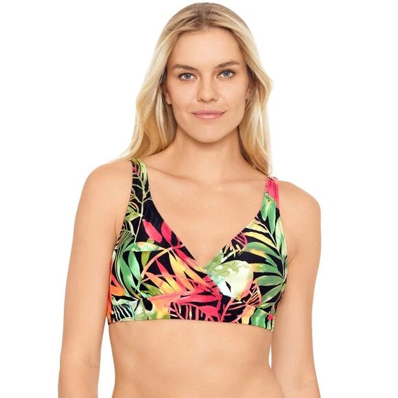 Ralph Lauren Midnight Tropical Surplice Bikini Top 4 NWT - Picture 1 of 5